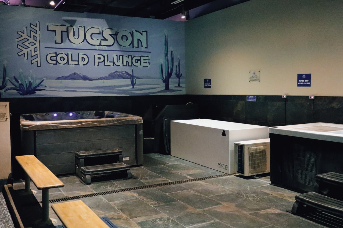 Inside Tucson Cold Plunge: desert mural, plunge tubs and recovery space
